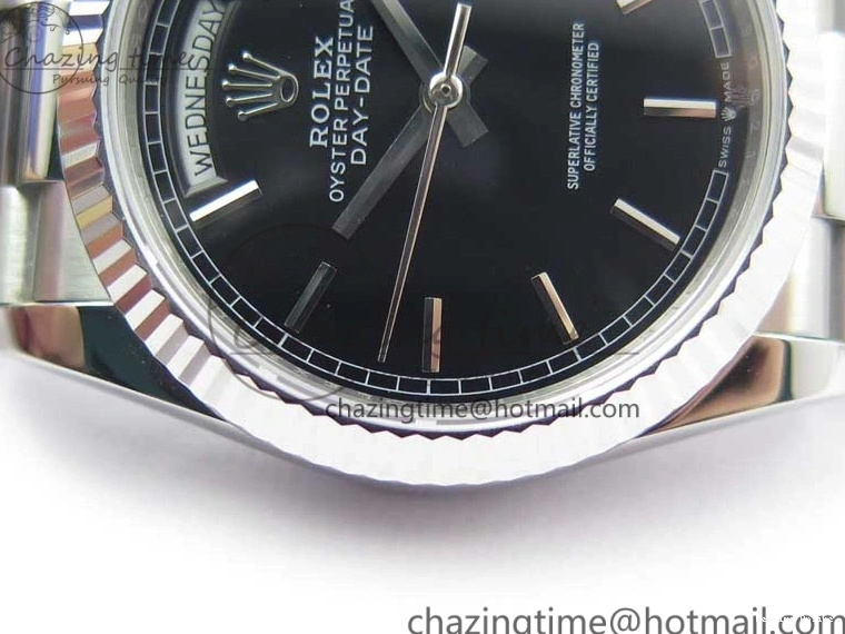 1229 Day-Date 36 SS 128239 Bp Maker Best Edition Black Dial on President Bracelet TimelessDesign 3151